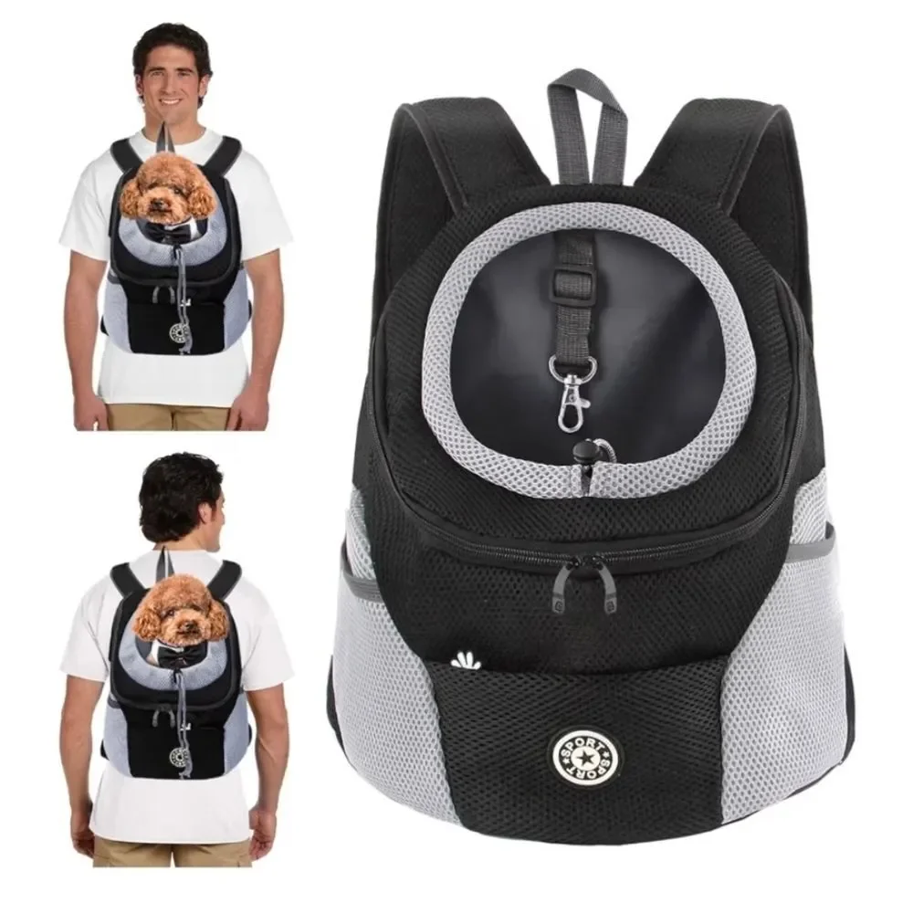 🔸️NWT Gray & Black Breathable Small Pet Travel Carrier Backpack